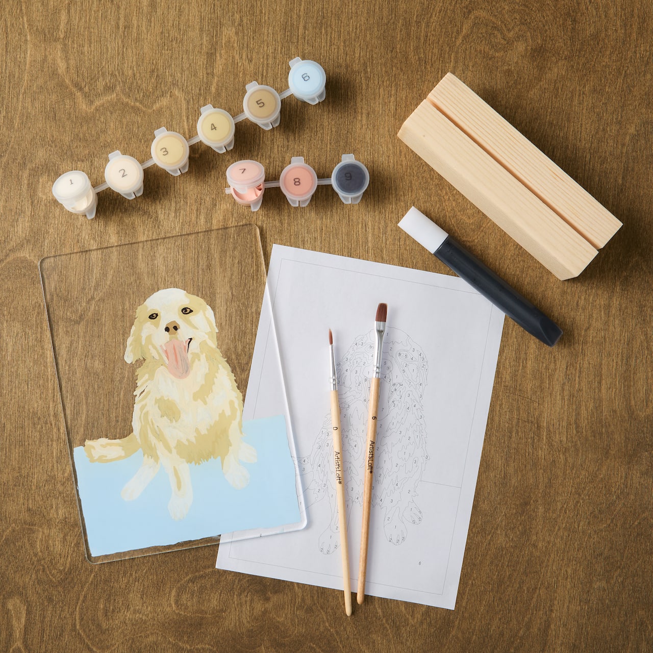 5" x 7" Golden Retriever Paint-by-Number Acrylic Surface Kit by Artist's Loft®